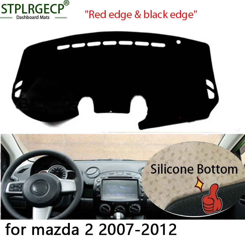 Top Quality Double layer Dash Mat Dashmat Dashboard Cover Sun Shade Board Carpet for Mazda 2 mazda2 2007-2012 | Автомобили и