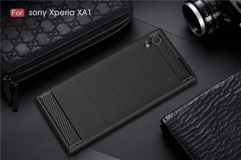 

For Sony XA1 G3112 G3116 Case Brushed Carbon Fiber Soft Silicone TPU Skin Back Cover Phone Case for Sony Xperia XA1 G3121 G3123