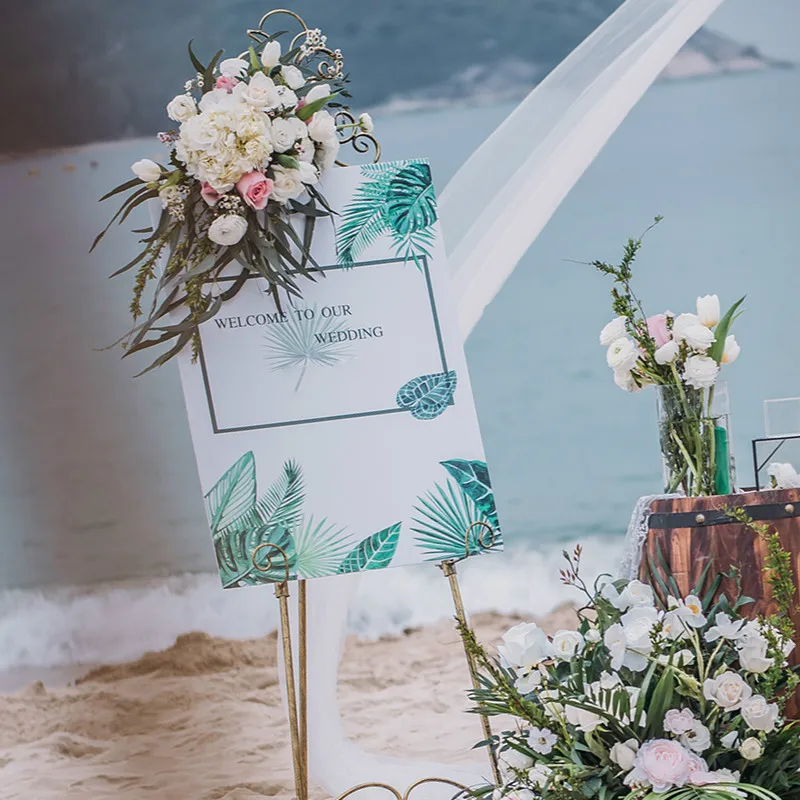 

Wedding Sign Artificial Flower Welcome Sign Hotel Sign Wedding Welcome Card Home Door Wall Decoration