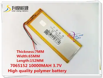 

3.7V 10000mAH 7065152 (polymer lithium ion battery ) Li-ion battery for mobile bank; tablet pc,power bank,MP4