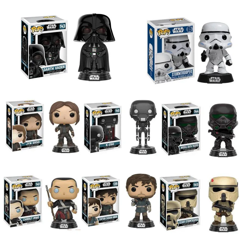 FUNKO POP Star Wars Фигурки игрушки Дарт Вейдер Люк Скайуокер Лея Фигурки игрушки для друга Коллекция подарков на день рождения для модели