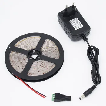 

5M 300Leds IP65 Waterproof Led Strip Light 3528 60Leds/M Fiexble Light Led Ribbon Tape Home Decoration Lamp w/ 2A Power Adapter
