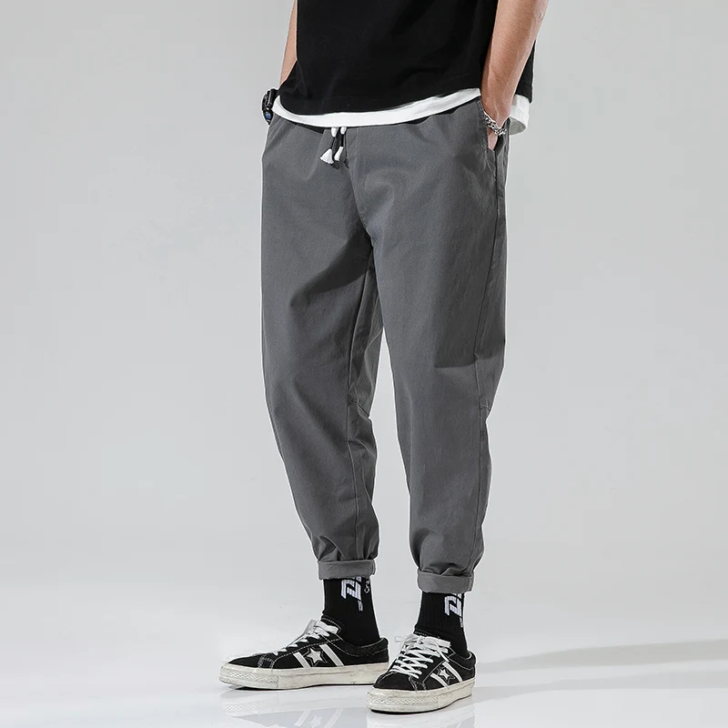 

Spring Summer Clothe Men Casual Harem Pants Trousers Male Solid Color Jogger Pants Black Gray Brand Pants Men Hip Hop Streetwear