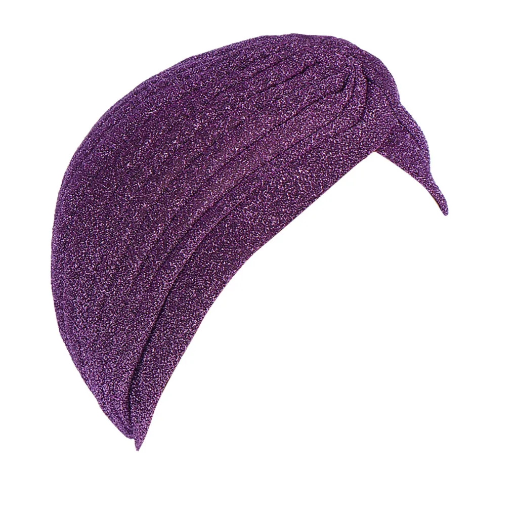 Мусульманские тюрбан шапочки под хиджаб крест шапка s мусульманская для женщин Musulman шапка под хиджаб мусульманская гофрированная Рак химиотерапия шапочка-тюрбан накидка - Цвет: Фиолетовый