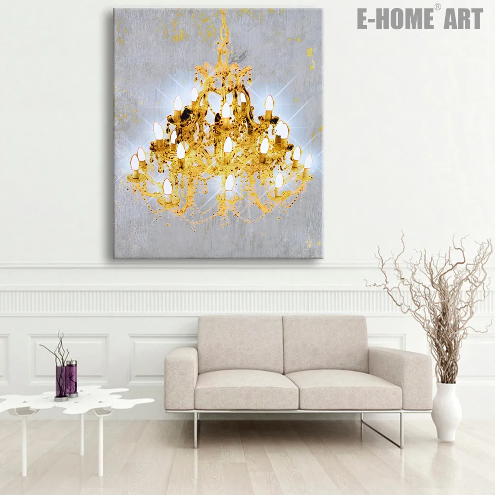 Free Stretched Canvas Prints A Chandelier Led Flashing Free Stretched Canvas Prints A Chandelier Led Flashing Optical Fiber Print Wall Art Decorations In Painting Calligraphy From Home
