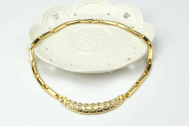 Модные ожерелья Чокеры 2019 Новые Ювелирные наборы ожерелье Серьги Дубай золотые