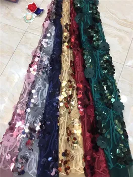

new beads African Lace Fabric Soft Embroidered Nigerian 3d Laces Fabric Bridal High Quality French Tulle Lace Fabric For Women