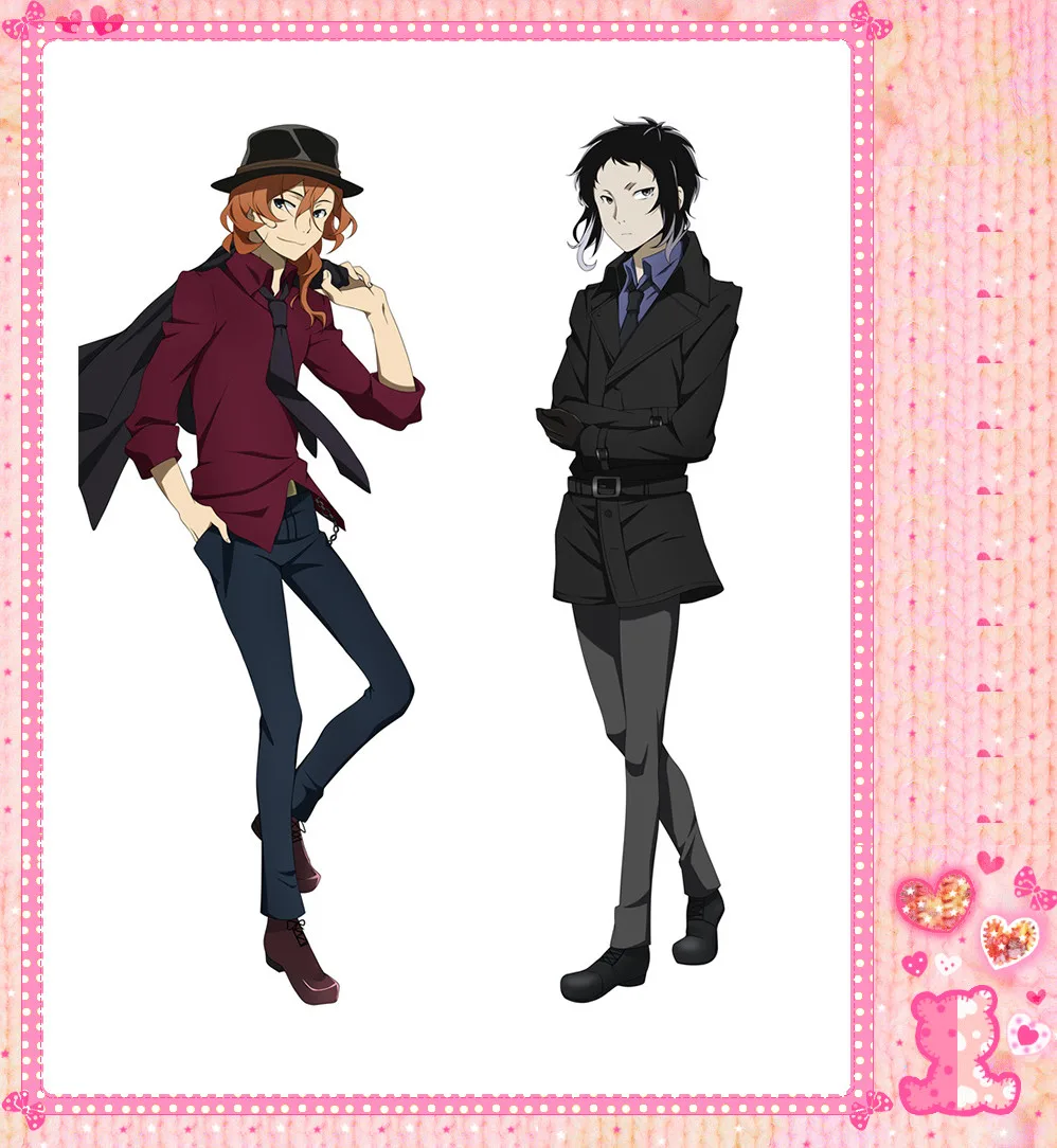 Japanese Anime Cartoon Bungou Stray Dogs Double sided hugging Pillow Case Cover Pillowcase Peach Skin 2 Way 72023 | Дом и сад