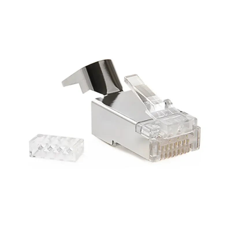 Cat6a Cat7 RJ45 Plug Shielded FTP 8P8C Network Connectors 50u Gold Plated For Cat6a Cat7 Cable RJ45 Connector