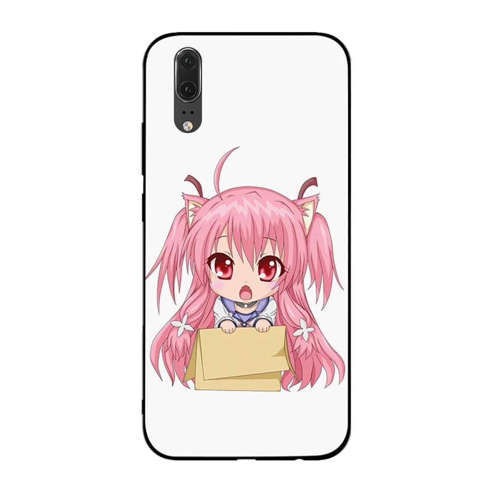 Розовый Кот девочка для Huawei P8 P9 P10 P20 P30 Lite Pro P Smart 2016 2019 ТПУ Мягкий