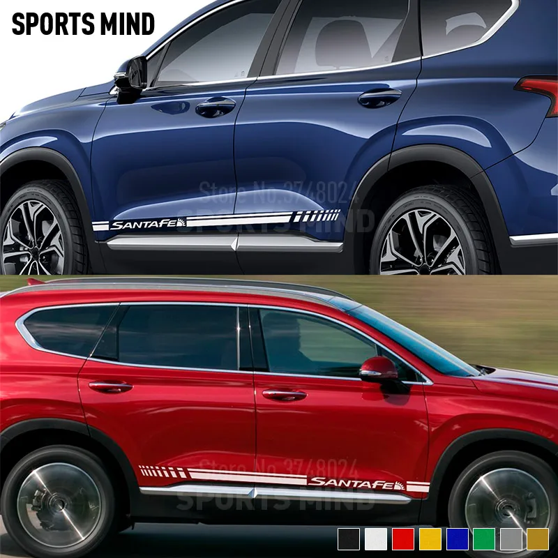 

3 Pairs Door Car Sticker Decal Automobiles Car Styling For Hyundai Santa Fe Car Stickers Hyundai SantaFe Auto Accessories