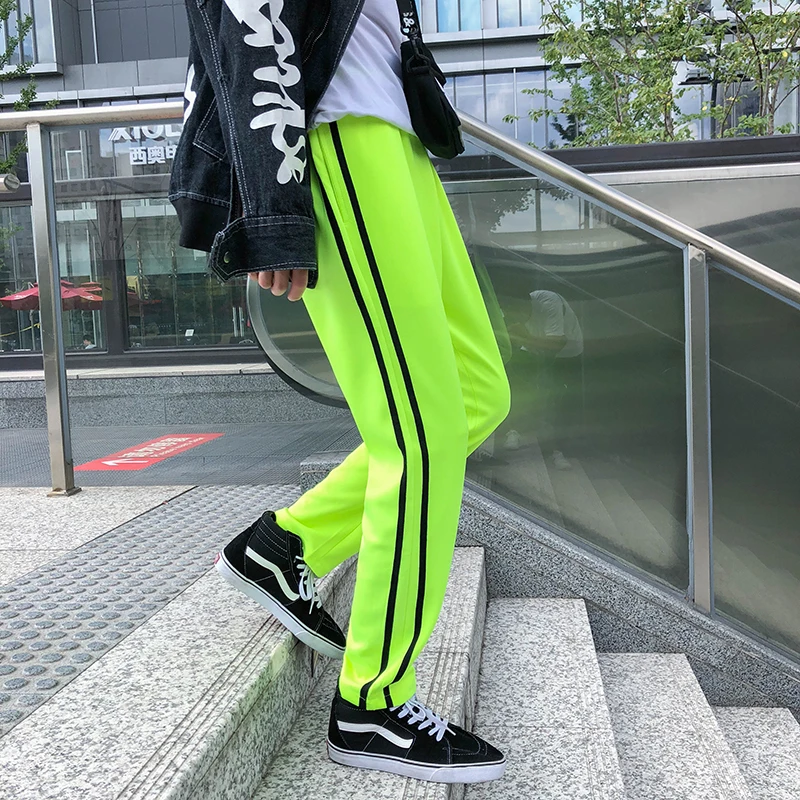 

Fashion Casual Men's Sweatpants Spring And Autumn New M-XL Webbing Loose Nine Pants Three Colors Personality Youth Popular