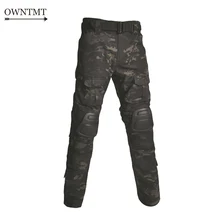 マルチカム迷彩 militar タクティカルパンツ陸軍軍服ズボン acu エアガン戦闘カーゴパンツ膝パッド(China)