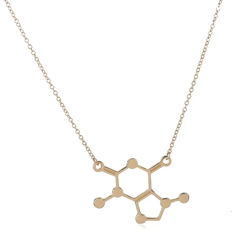 Everfast 1pc Chocolate Caffeine Molecule Science Necklace Chemistry Structure Jewelry Women Lovers | Украшения и аксессуары