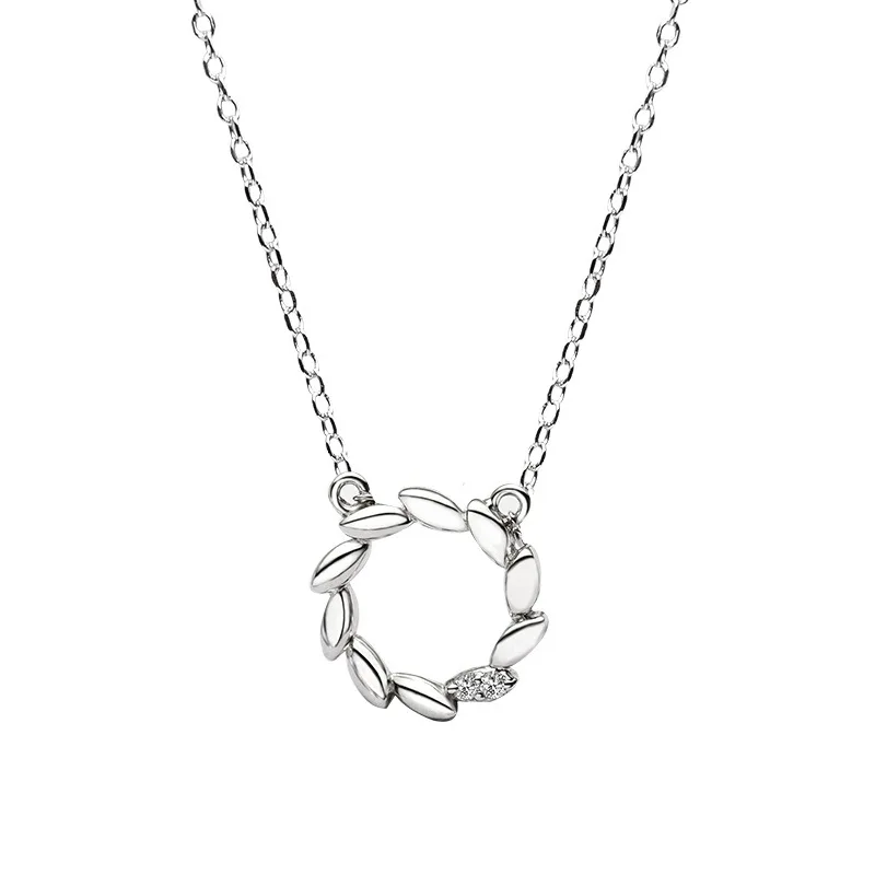

XIYANIKE 925 Sterling Silver Jewelry Wreath Clavicle Chain Pendant Necklace Simple Fashion For Women Girl Gift Birthday Trendy