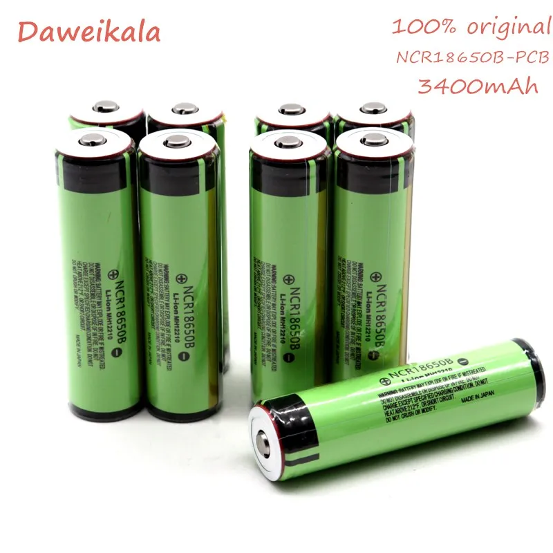 

10PCS Protected Original 18650 NCR18650B 3400mAh Rechargeable Li-lon battery with PCB 3.7V For Flashlight