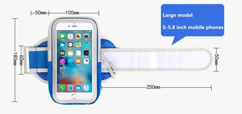 Дышащая ткань спортивный ремешок для Iphone 7 X XS XR 8 Plus Чехол держатель ленты на руку для мобильного телефона чехол 6 дюймов Универсальный