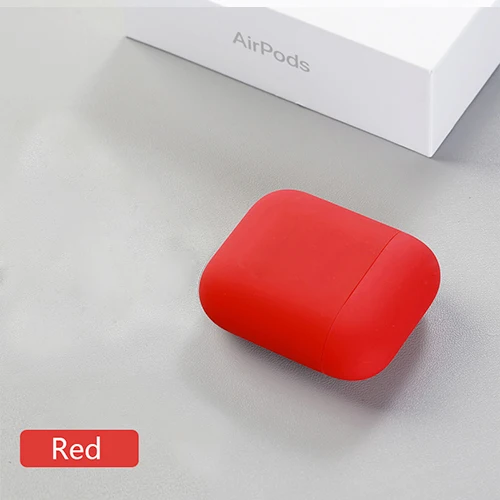 Силиконовый чехол для Apple Airpods 2 Тонкий чехол Чехлы Многоцветный Защитный нежная кожа для Airpods дропшиппинг - Цвет: Red