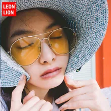 LeonLion 2019 Round Alloy Sunglasses Women Vintage Glasses Lady Luxury Ocean Lens Eyeglasses Mirror Oculos De Sol Feminino UV400