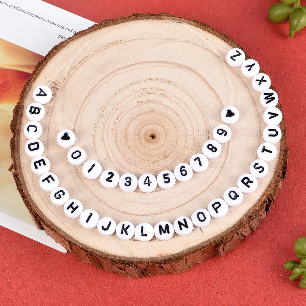 1850 шт акриловые бусины с буквами и цифрами круглые отдельные бусины с буквами алфавита для изготовления браслетов своими руками