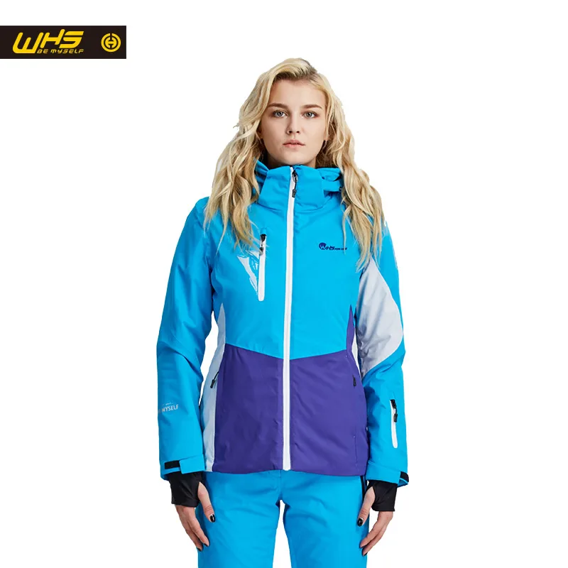 WHS 2018 mujeres esquí Chaquetas marca al aire libre a prueba de viento del esquí mujer nieve chaqueta transpirable snowboard de las señoras abrigos
