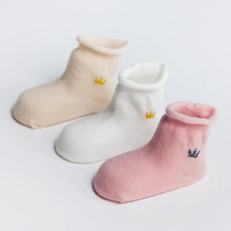 3 пара/лот, новые весенне-осенние хлопковые носки для малышей 0-3 лет