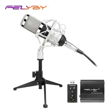 Nova versão bm 800 Microfone Condensador PC/KTV Pro Estúdio de Áudio KTV Karaoke Vocal Microfone + Choque de Montagem de Metal + Tripé de metal
