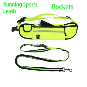 

Dog Leashes bag Running Jogging Puppy Lead Collar bag Sport Waist Leash French Bulldog Long Rope Dog Collar training Accessories