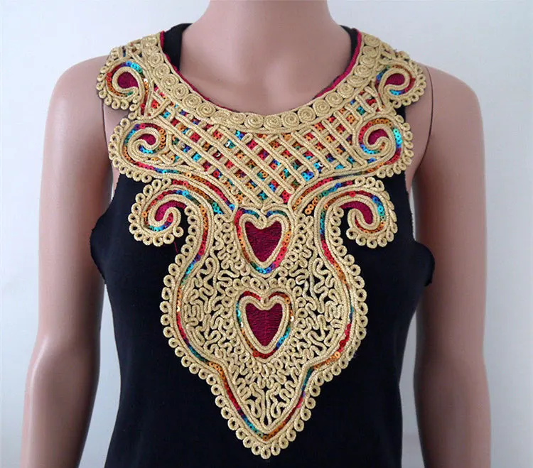 1 шт. кружевные нашивки с блестками для одежды|lace fabric|lace trims necklinesequin lace |