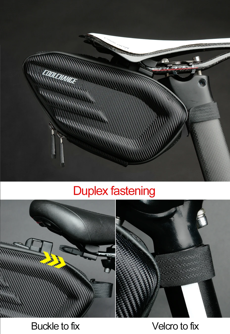 Flash Deal CoolChange EVA Bicycle Saddle Bag Waterproof MTB Bike Rear Bag Reflective Cycling Rear Seat Tail Large Bag Bike Accessories 18