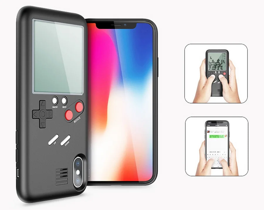 100 шт игровой автомат чехол для iPhone X 6 6 S Plus Чехол черный Ретро Чехол для игровой приставки для iPhone 7 8 Plus X