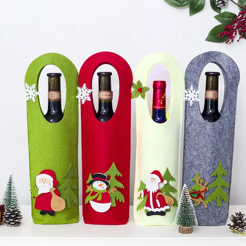 Новейший Рождественский чехол для винной бутылки Noel 2021 рождественские украшения