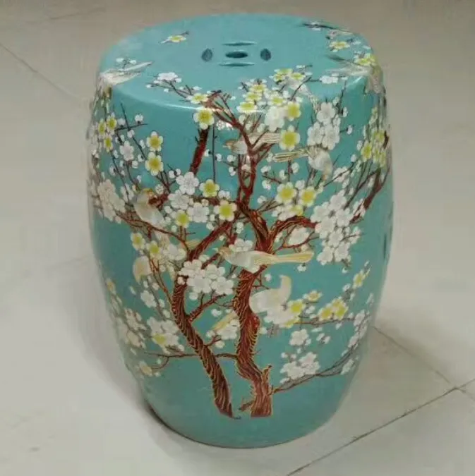 Painting of flowers and ceramic stool Household style joker ceramic porcelain drum stool
