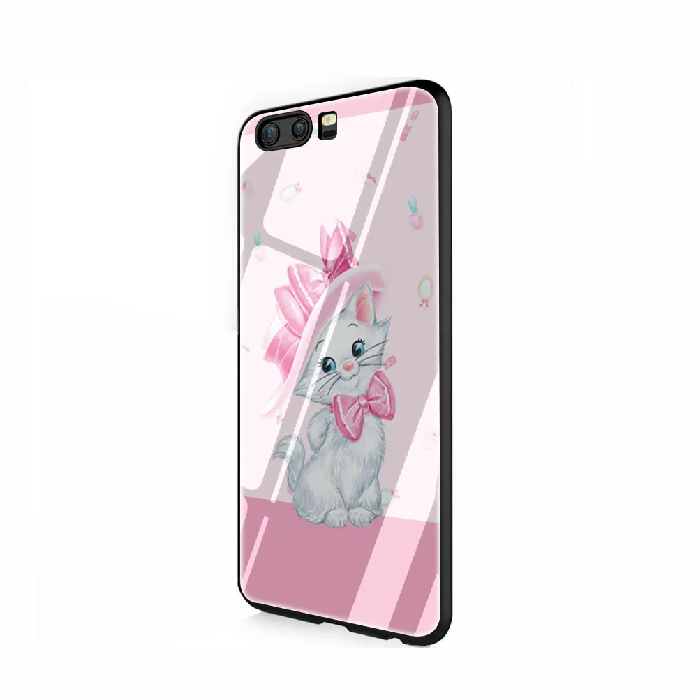 Зонт кошка Мэри мультфильм закаленное стекло крышка чехол для Huawei P10 P20 P30 mate 20 Honor 9 10 Lite Pro 7A 8X P Smart