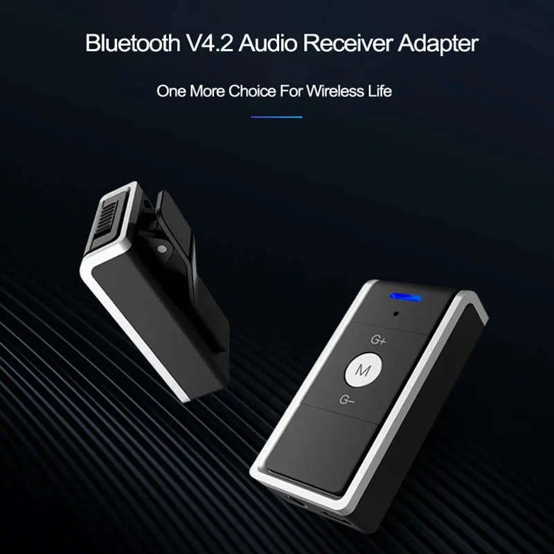 Беспроводной зажим Aux Bluetooth аудио приемник адаптер 4 2 автомобильный комплект
