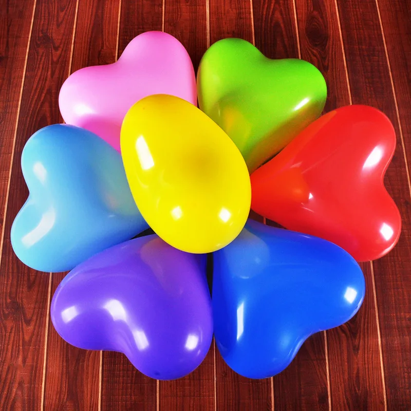 

Colorful 2.2g Heart Latex Balloon Wedding Balloon Decoration Balloon for Romantic Wedding Engagement layout 9pcs/lot