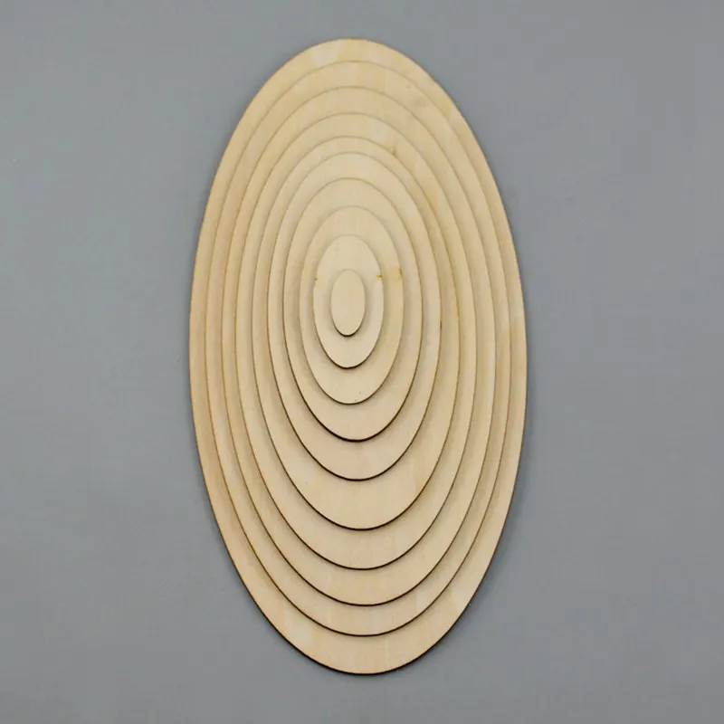  12PCS/set 200 mm blank elliptical unfinished wood crafts. Teaching DIY accessories wedding decorati - 32518964258