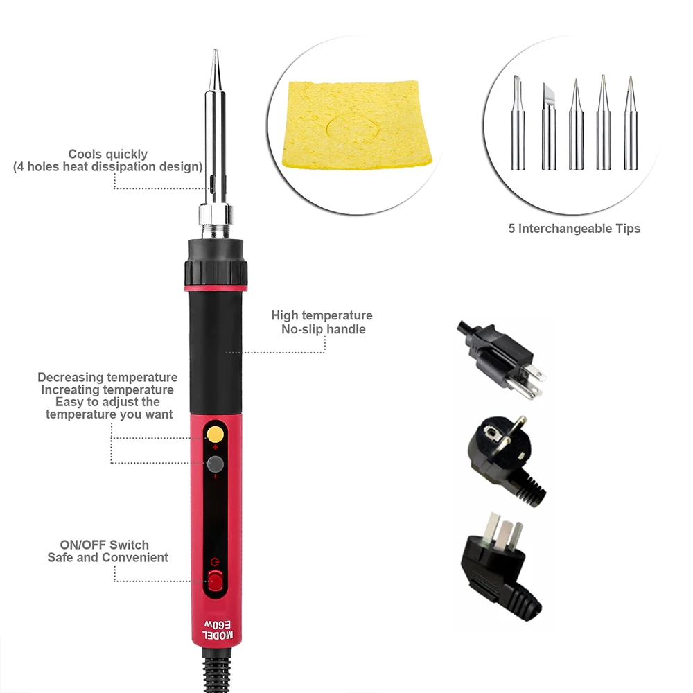 CXG E60WT 220V 110V 60W Электрический паяльник EU lcd 900M-T обновленный наконечник с E60W как cxg 936d сварочные паяльники