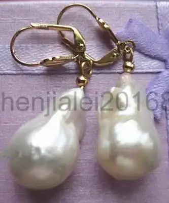 

18-25mm white keshi baroque South Sea Pearl earrings