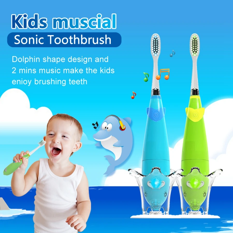 Power com Temporizador Escova de Dentes com Música Presente para Meninos e Meninas Luz à Prova Seago Kids Elétrica Sonic Care Canções Led Dwaterproof Água Melhor 1 care escova de dentes com música canções
