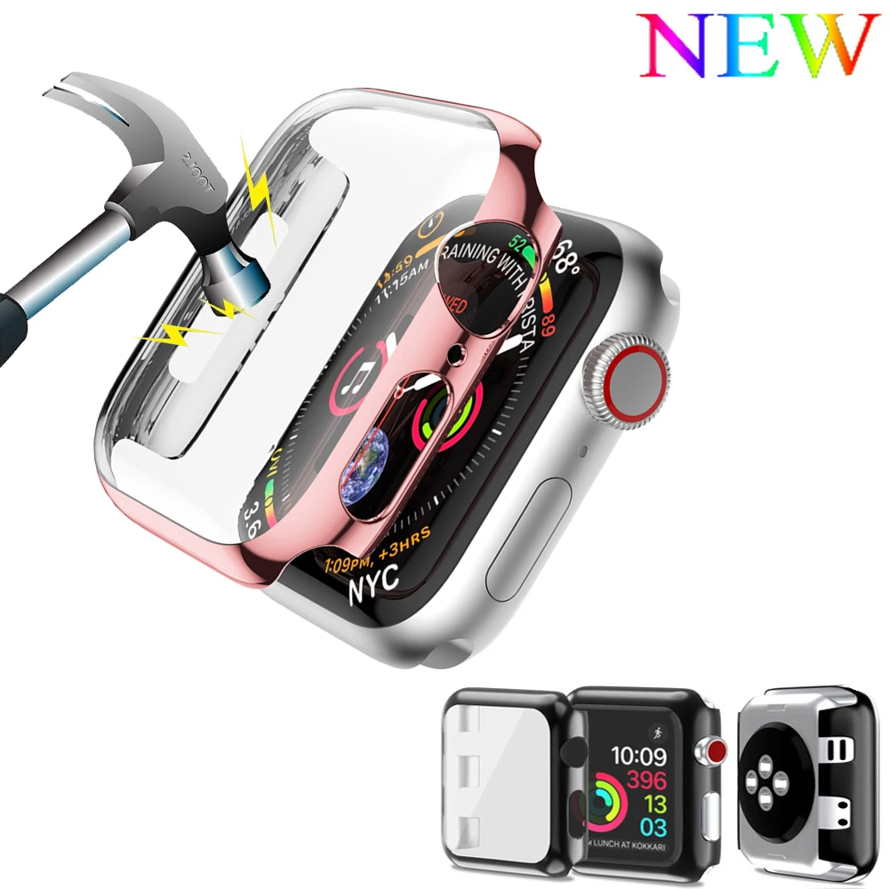 

CRESTED case cover For Apple Watch 4 case 44mm 38mm iwatch series 4 case screen protector protective plating shell Frame