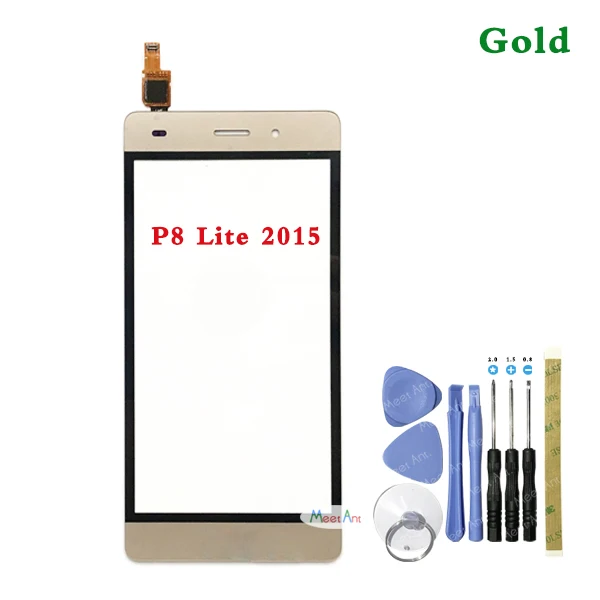 Высококачественная для Huawei P8 Lite P8 Mini 5," и P8 Lite 5,2" сенсорный экран дигитайзер сенсор внешняя стеклянная панель объектива - Цвет: P8 Lite 2015 Gold