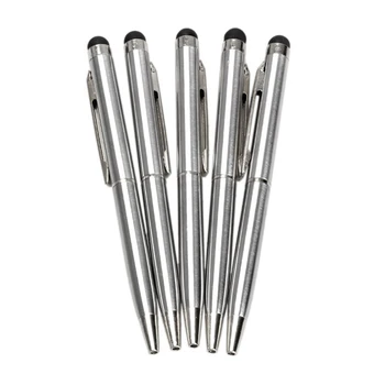 

5Pcs Capacitive Stylus Pen Metal Stylus Touch Screen Pen Silver For iPhone iPad Samsung Tablet