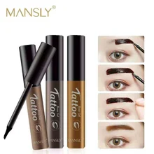 MANSLY New Brand Eyebrow Tint Cosmetics Natural Long Lasting Paint Tattoo Pigment Brown Gray Waterproof Liquid Eyebrow Makeup