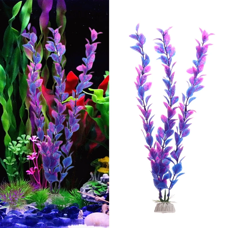 Новые 3 шт. фиолетовый аквариум подводный искусственное водное растение орнамент Декор