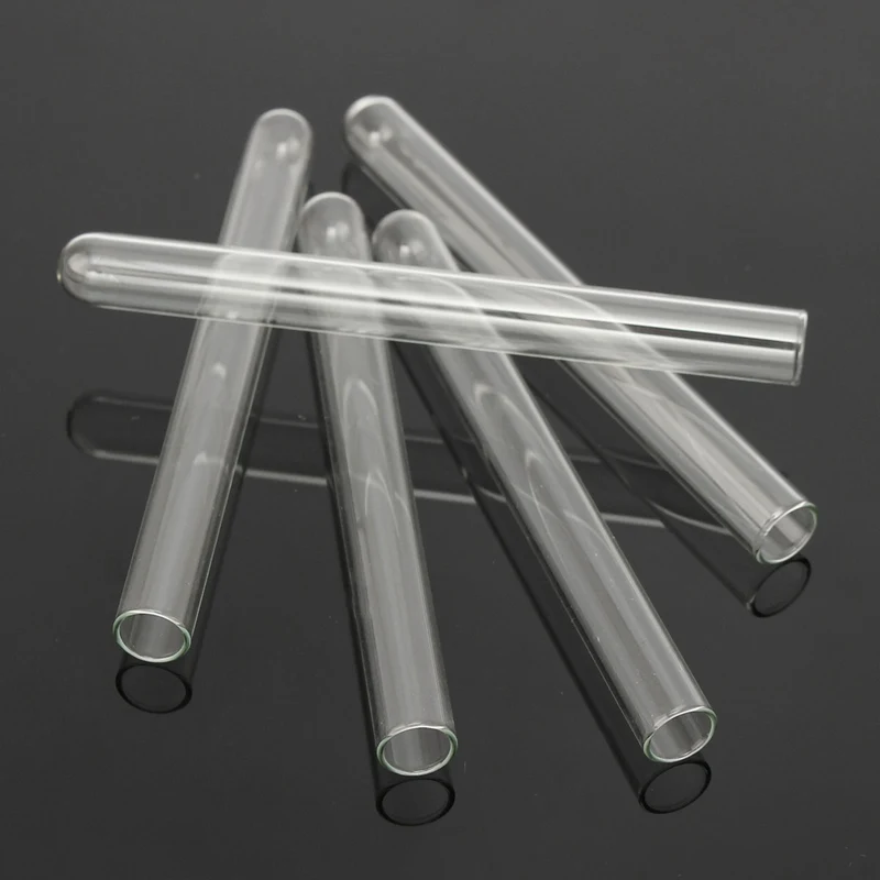 

KiCute 5pcs Clear Glass Pyrex Test Tubes 10mm OD 8mm ID Tubing 1mm Thick Long 100mm Wall Laboratory School Educational Supplies