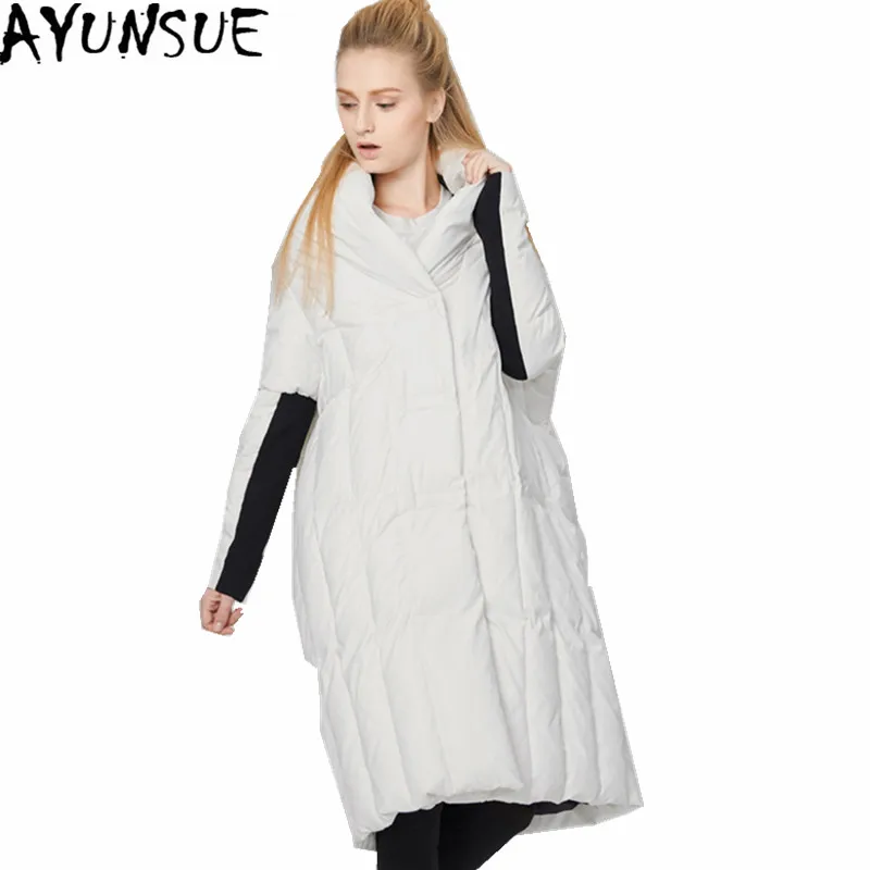 

AYUNSUE High Quality Women's Winter Coat European Parka Cloak Down Jackets Warm White Duck Down Jacket Women Coats Casaco WXF161