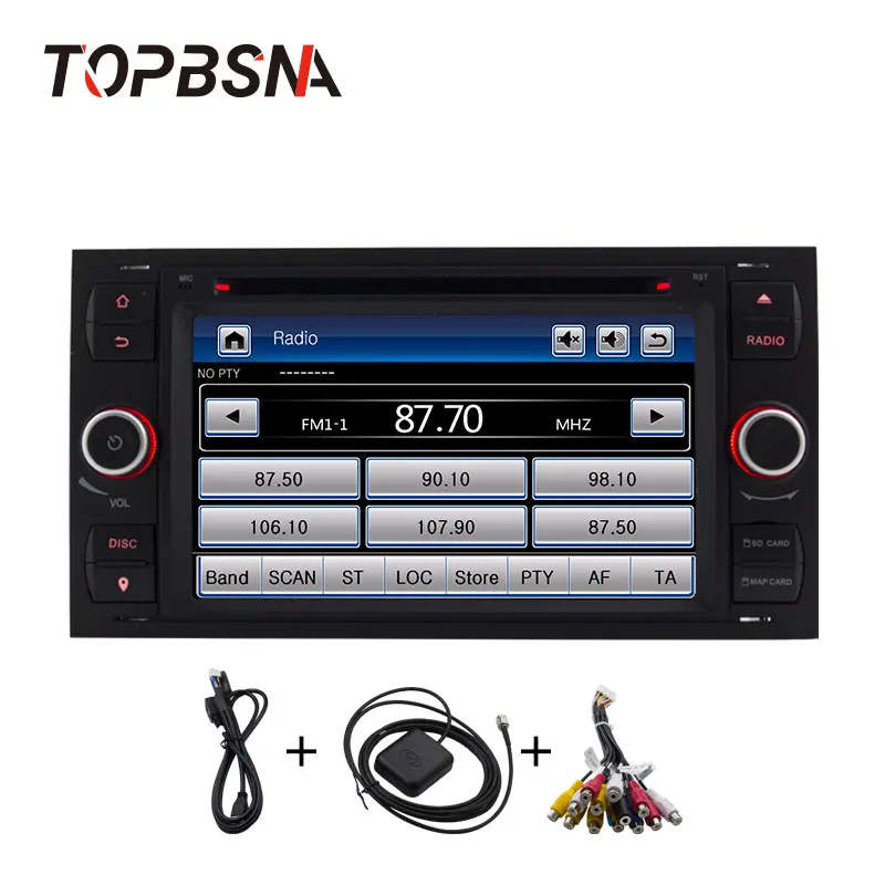 Excellent TOPBSNA Car multimedia Player For Ford Mondeo S-max Focus C-MAX Galaxy Fiesta transit Fusion Connect kuga 2 din Car Radio Stereo 4