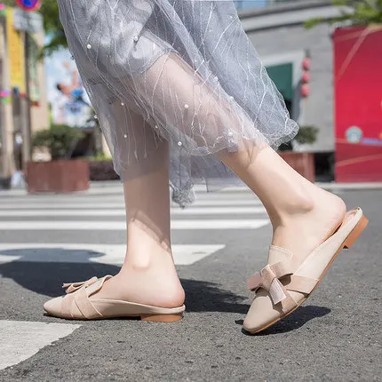 Baotou/женские шлепанцы Новинка 2019 года модная обувь на квадратном каблуке Без