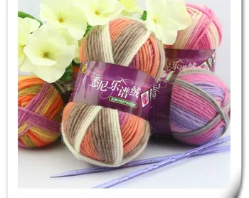 

FREE SHIPPING 600g 6balls space dye wool sweater knitwear thick hand knitting wool yarn lanas para tejer merino wool yarn